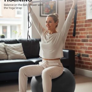 Trideer Exercise Ball for Yoga, Pilates & Fitness – Stability Ball Equipment for Home Gym & Office Chair, Core & Balance Training Accessories, Physical Therapy Equipment, Quick Pump Included, 5 Sizes - Image 3