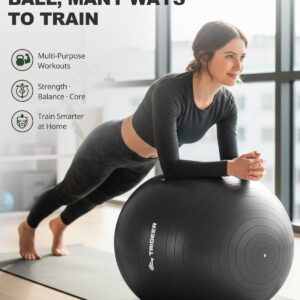 Trideer Exercise Ball for Yoga, Pilates & Fitness – Stability Ball Equipment for Home Gym & Office Chair, Core & Balance Training Accessories, Physical Therapy Equipment, Quick Pump Included, 5 Sizes - Image 8