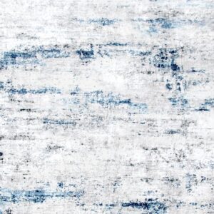 Area Rugs 10x14 Living Room: Large Soft Washable Rug Modern Abstract Anti-Skid Non-Shedding Carpet Indoor Floor Thin Carpets for Bedroom Dining Room Farmhouse Nursery Home Office White Gray Blue - Image 7
