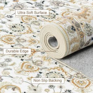 Area Rugs 10x14 Living Room Rug: Washable Rug Soft Vintage Boho Carpet Indoor Floor Non-Slip Stain Resistant Large Carpets for Bedroom Dining Room Farmhouse Nursery Home Office Beige - Image 4