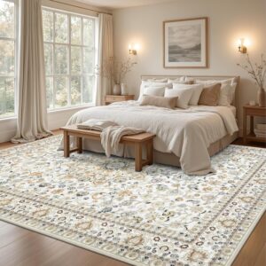 Area Rugs 10x14 Living Room Rug: Washable Rug Soft Vintage Boho Carpet Indoor Floor Non-Slip Stain Resistant Large Carpets for Bedroom Dining Room Farmhouse Nursery Home Office Beige - Image 8