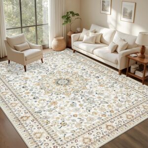 Area Rugs 10x14 Living Room Rug: Washable Rug Soft Vintage Boho Carpet Indoor Floor Non-Slip Stain Resistant Large Carpets for Bedroom Dining Room Farmhouse Nursery Home Office Beige - Image 9