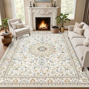 Area Rugs 10x14 Living Room Rug: Washable Rug Soft Vintage Boho Carpet Indoor Floor Non-Slip Stain Resistant Large Carpets for Bedroom Dining Room Farmhouse Nursery Home Office Beige - Image 10