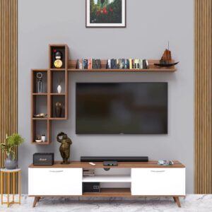 Spyder Craft Modern Matte Finish Engineered Wood TV Stand Wall Shelf Book Storage for Living Room TV Entertainment Home Office - Image 2