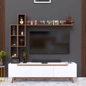Spyder Craft Modern Matte Finish Engineered Wood TV Stand Wall Shelf Book Storage for Living Room TV Entertainment Home Office - Image 4