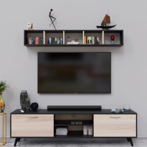 Spyder Craft Modern Matte Finish Engineered Wood TV Stand Wall Shelf Book Storage for Living Room TV Entertainment Home Office - Image 5