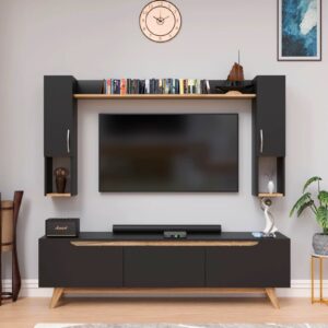 Spyder Craft Modern Matte Finish Engineered Wood TV Stand Wall Shelf Book Storage for Living Room TV Entertainment Home Office - Image 6