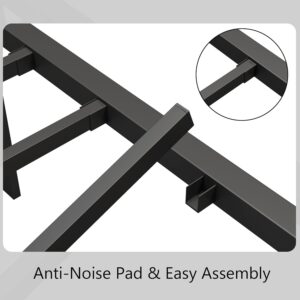 Queen Size Metal Platform Bed Frame/Victorian Style Headboard and Footboard/Steel Slat Support/Easy Assembly/No Box Spring Needed/Underbed Storage/Noise Free/Black - Image 5