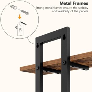Floating Shelves, 15 Inch Wall Shelf Set of 2, Wall Mounted Storage Shelves 2-Tier, Hanging Bathroom Shelves, for Living Room, Bedroom, Bathroom, Kitchen, Rustic Brown and Black BF32BJ01G1 - Image 6