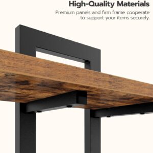 Floating Shelves, 15 Inch Wall Shelf Set of 2, Wall Mounted Storage Shelves 2-Tier, Hanging Bathroom Shelves, for Living Room, Bedroom, Bathroom, Kitchen, Rustic Brown and Black BF32BJ01G1 - Image 7