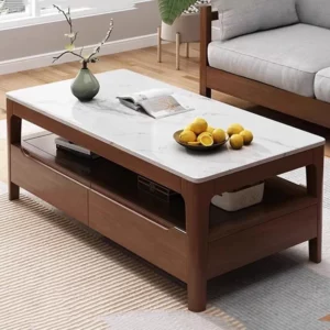 Decoration Luxury Modern Side Table Standing Moving Coffee Table Living Room Kitchen Drawers Small Mesa Auxiliar Home Furniture - Image 1