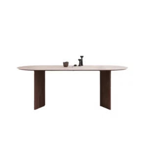 French Modern Design High-End Dining Table Mid-Antique Rectangle Oak Solid Wood 6-Seater Dining Room Furniture - Image 4