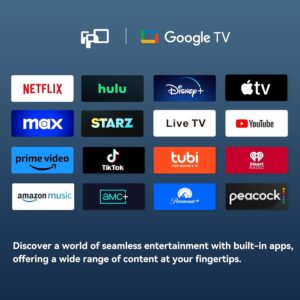 FPD 58 Inch Smart TV, 4K UHD Google TV with Google Play and Google Cast Built-in, HDR 10 Television with Voice Assistant Remote, WiFi Stream Live LED Flat Screen TVs, Dolby Audio(AG58-P1,2026) - Image 3