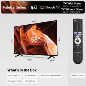 FPD 58 Inch Smart TV, 4K UHD Google TV with Google Play and Google Cast Built-in, HDR 10 Television with Voice Assistant Remote, WiFi Stream Live LED Flat Screen TVs, Dolby Audio(AG58-P1,2026) - Image 4