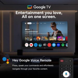 FPD 58 Inch Smart TV, 4K UHD Google TV with Google Play and Google Cast Built-in, HDR 10 Television with Voice Assistant Remote, WiFi Stream Live LED Flat Screen TVs, Dolby Audio(AG58-P1,2026) - Image 8