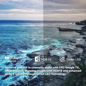 FPD 58 Inch Smart TV, 4K UHD Google TV with Google Play and Google Cast Built-in, HDR 10 Television with Voice Assistant Remote, WiFi Stream Live LED Flat Screen TVs, Dolby Audio(AG58-P1,2026) - Image 9