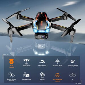 Drone with Camera for Adults, 2K HD FPV Drones with Upgrade Altitude Hold, One-Key Take Off/Landing, Speed Adjustment, Headless Mode, 2 Batteries, Toys Gifts for Teen Boys Girls, Beginner - Image 6