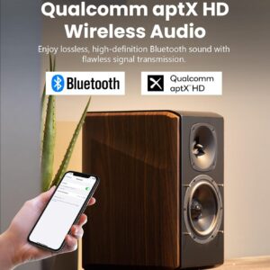 Edifier S2000MKIII Coaxial, Bluetooth, Optical and RCA Bookshelf 2 Speakers, Near-Field Active Tri-Amped 130w Studio Monitor for Audiophiles with Wireless, Line-in and Fiber-Optic Input Walnut - Image 4
