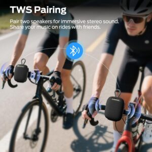 Monster S300 Portable Bluetooth Bike Speaker, IPX7 Waterproof Wireless Shower Speaker with RGB Lights, 10H Playtime, Loud Sound, Bluetooth 6.0, Bike Accessories, TWS, for Outdoors/Travel/Home, Black - Image 6
