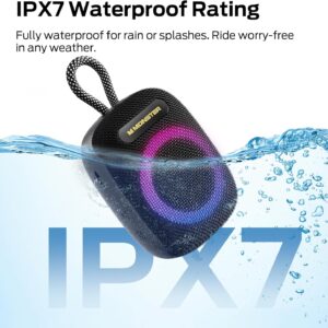 Monster S300 Portable Bluetooth Bike Speaker, IPX7 Waterproof Wireless Shower Speaker with RGB Lights, 10H Playtime, Loud Sound, Bluetooth 6.0, Bike Accessories, TWS, for Outdoors/Travel/Home, Black - Image 7