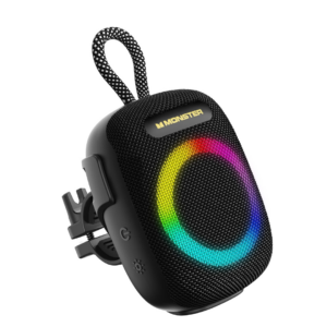 Monster S300 Portable Bluetooth Bike Speaker, IPX7 Waterproof Wireless Shower Speaker with RGB Lights, 10H Playtime, Loud Sound, Bluetooth 6.0, Bike Accessories, TWS, for Outdoors/Travel/Home, Black - Image 4