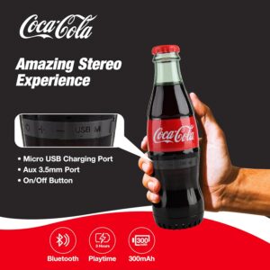 Official Coca-Cola Bottle Shaped Bluetooth Speaker – Portable Wireless Speaker with Bluetooth 5.0, Deep Bass, AUX Input, Long Battery Life – Loud HD Sound for Home, Travel, Party & Outdoor Use - Image 2