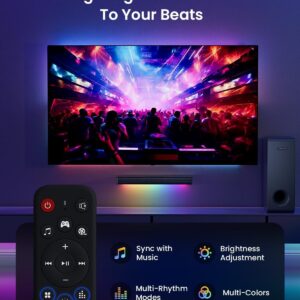 MEREDO Sound Bar for Smart TV 160W 3.1CH PC Gaming Soundbar with Subwoofer RGB Lighting Audio Sync Surround Sound System BT 5.3/HD-ARC/Optical/AUX/USB for Desktop Tablets Consoles Home Cinema - Image 4