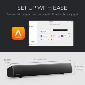 Sound Blaster GS5 RGB Gaming Soundbar with SuperWide Technology, Powered via Adapter, Up to 60W Peak Power, Bluetooth 5.4, Optical-in, Headphone-Out Port, for PC and TV - Image 3