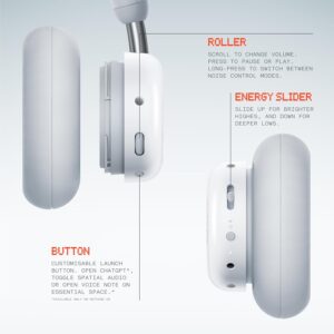 CMF by Nothing Headphone Pro Active Noise Canceling Wireless Headphones Bluetooth 5.4 Over The Ear Headset, 50H ANC Playtime, Bass&Treble Slider, Custom EQ&Spatial Audio, Hi-Res LDAC, Light Grey - Image 6