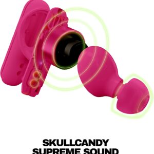 Skullcandy Smokin’ Buds Wireless Earbuds, Bluetooth Headphones, Noise Isolating Fit, Up to 20 Hours Battery, IPX4 Sweat and Water Resistant, Microphone for iPhone Android - Pink - Image 3