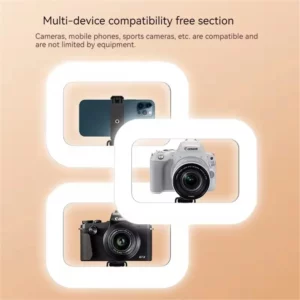 Roreta New Handheld Ring LED Rechargeable Portable Mobile Phone Live Broadcast Photography Desktop Rabbit Cage Selfie fill Light - Image 3