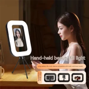 Roreta New Handheld Ring LED Rechargeable Portable Mobile Phone Live Broadcast Photography Desktop Rabbit Cage Selfie fill Light - Image 4