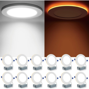 Meconard 12 Pack 6 Inch 5CCT LED Canless Recessed Lighting with Night Light, 2700K/3000K/3500K/4000K/5000K Selectable Ultra-Thin LED Ceiling Lights, 12W=110W, 1050LM, Dimmable Wafer Downlight ETL&FCC - Image 8