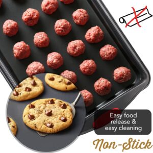Baking Pan Set, 39 Piece Premium Baking Set, Nonstick Bakeware Sets BPA Free, Cookie Sheets for Baking Nonstick Set, Steel Baking Sheets for Oven with Muffin Pan, Cake Pan & Black Kitchen Utensils - Image 5