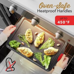 Baking Pan Set, 39 Piece Premium Baking Set, Nonstick Bakeware Sets BPA Free, Cookie Sheets for Baking Nonstick Set, Steel Baking Sheets for Oven with Muffin Pan, Cake Pan & Black Kitchen Utensils - Image 6