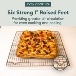 Ultra Cuisine Oven-Safe, Dishwasher-Safe 100% Stainless Steel Cooling and Baking Rack Set Heavy Duty Tight-Wire - 11.5 x 16.5-inch - Set of 2 - Half Sheet Pan Cooling Racks - Image 3