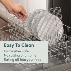 Ultra Cuisine Oven-Safe, Dishwasher-Safe 100% Stainless Steel Cooling and Baking Rack Set Heavy Duty Tight-Wire - 11.5 x 16.5-inch - Set of 2 - Half Sheet Pan Cooling Racks - Image 5