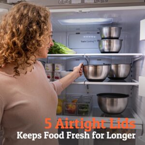 Priority Chef Premium Mixing Bowls With Lids Set, Airtight Lids, Thicker Stainless Steel, Non-Slip Base, 5 Nesting Steel Bowls for Kitchen, Large Prep Metal Bowl Set 1.5/2/3/4/5 Qt, Black - Image 6