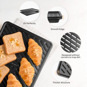 Cookie Sheets for Baking with Cooling Rack Set of 4, 0.8mm Thick Nonstick Baking Sheets for Oven, Half/Quarter/Jelly Roll Pans Oven Trays, Heavy Duty Baking Pan Set with Diamond Texture - Image 5