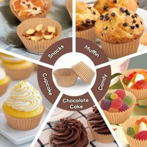 Non-stick 200pcs Standard Cupcake Liners for Baking, Natural, Food-grade Cupcake Wrapper, Greaseproof Parchment Muffin Liners - Image 2