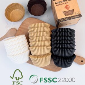 Non-stick 200pcs Standard Cupcake Liners for Baking, Natural, Food-grade Cupcake Wrapper, Greaseproof Parchment Muffin Liners - Image 4