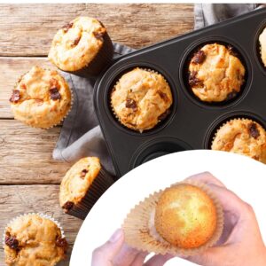 Non-stick 200pcs Standard Cupcake Liners for Baking, Natural, Food-grade Cupcake Wrapper, Greaseproof Parchment Muffin Liners - Image 6