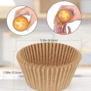 Non-stick 200pcs Standard Cupcake Liners for Baking, Natural, Food-grade Cupcake Wrapper, Greaseproof Parchment Muffin Liners - Image 7