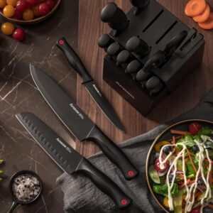 Knife Set, Astercook 15 Pieces Knife Sets for Kitchen with Block, Dishwasher Safe Kitchen Knife Set with Built in Sharpener Block, German Stainless Steel Knife Block Set, Valentine's Gift - Image 3