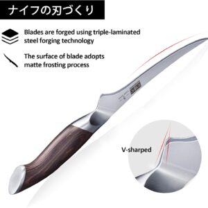 HOSHANHO Fillet Knife 7 Inch, Super Sharp Boning Knife in High Carbon Stainless Steel, Professional Japanese Fish Knives for Meat Poultry Cutting - Image 3