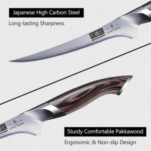 HOSHANHO Fillet Knife 7 Inch, Super Sharp Boning Knife in High Carbon Stainless Steel, Professional Japanese Fish Knives for Meat Poultry Cutting - Image 4
