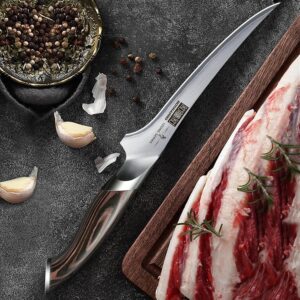 HOSHANHO Fillet Knife 7 Inch, Super Sharp Boning Knife in High Carbon Stainless Steel, Professional Japanese Fish Knives for Meat Poultry Cutting - Image 6