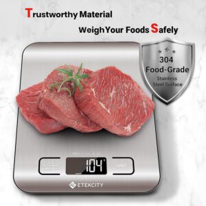 Etekcity Food Kitchen Scale, Digital Grams and Ounces for Weight Loss, Baking, Cooking, Keto and Meal Prep, LCD Display, Medium, 304 Stainless Steel - Image 4