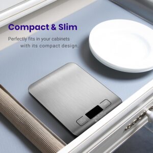 Etekcity Food Kitchen Scale, Digital Grams and Ounces for Weight Loss, Baking, Cooking, Keto and Meal Prep, LCD Display, Medium, 304 Stainless Steel - Image 6