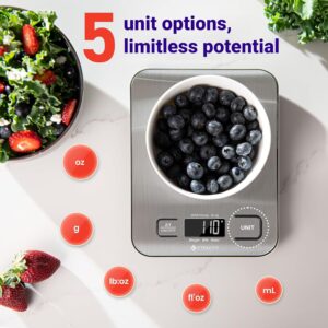 Etekcity Food Kitchen Scale, Digital Grams and Ounces for Weight Loss, Baking, Cooking, Keto and Meal Prep, LCD Display, Medium, 304 Stainless Steel - Image 8